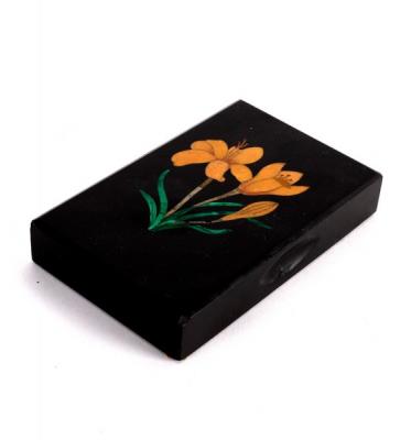 Appraisal: A pietra dura paperweight depicting crocuses cm x cm