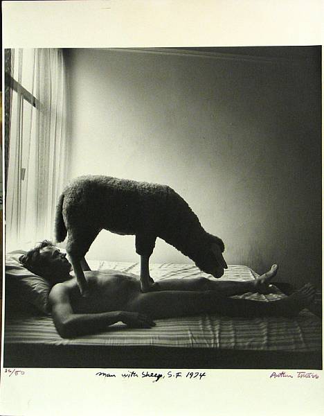 Appraisal: Arthur Tress American born Man with Sheep S F Gelatin