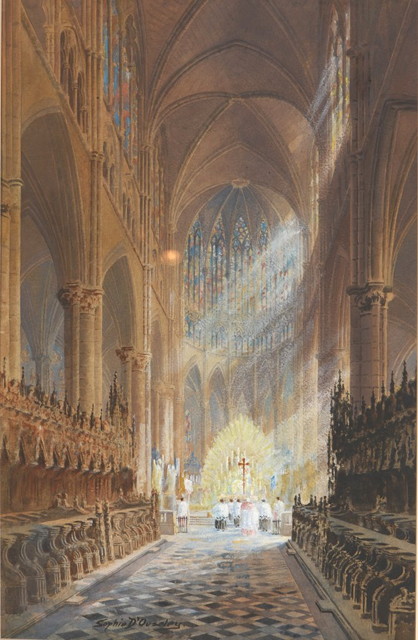 Appraisal: Sophie D'Ouseley Early th Century Inside Westminster Abbey signed and