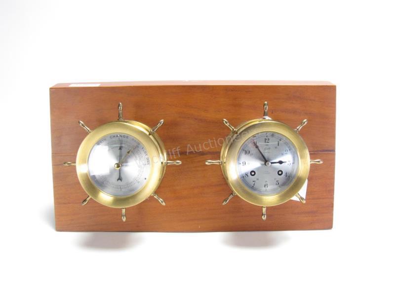 Appraisal: Pair of Schatz 'Ships Wheel' Clock and Barometer both removed