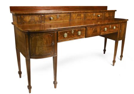 Appraisal: SCOTTISH GEORGE III MAHOGANY SIDEBOARD CIRCA the raised back with