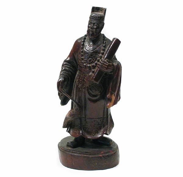 Appraisal: A Japanese carved wood okimono of a Buddhist priest height