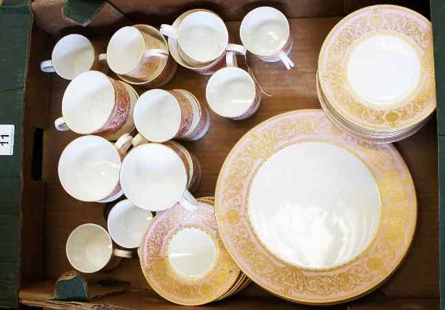 Appraisal: Tray comprising Royal Worcester Balmoral Baby Pink Dinner and Tea