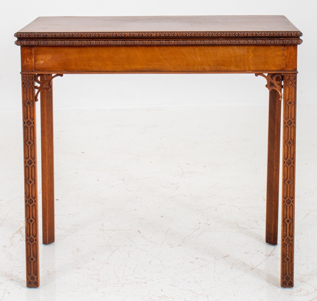 Appraisal: OAK GAMING TABLE CIRCA S Oak card table with gothic