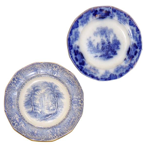 Appraisal: A group of Flow Blue and transferware plates and bowls