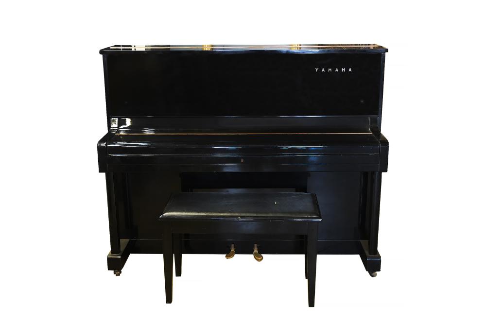 Appraisal: YAMAHA PIANO U serial number Condition loss to veneer on