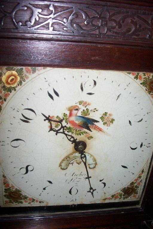 Appraisal: A Georgian oak cottage long case clock the square hood