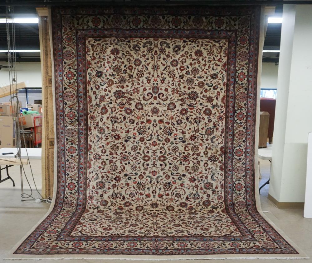 Appraisal: INDO-TABRIZ RUG FT IN X FT INIndo-Tabriz Rug Dimensions ft