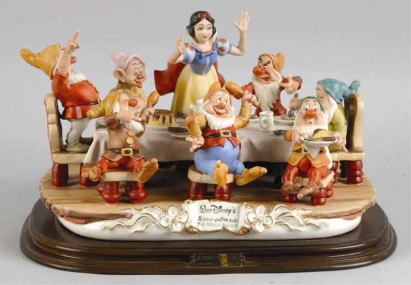 Appraisal: Capodimonte Snow White Dwarfs Dinner Statue Porcelain Limited production of