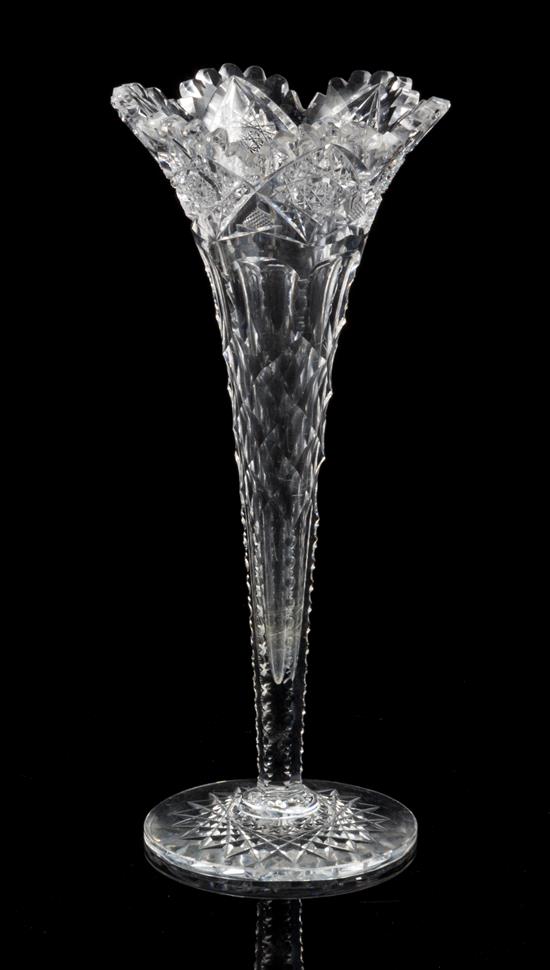 Appraisal: Sale Lot An American Cut Glass Vase of trumpet form