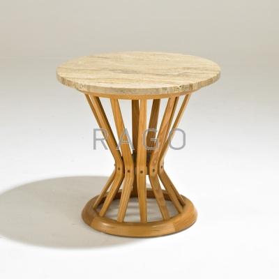 Appraisal: EDWARD WORMLEY DUNBAR Sheaf-of-Wheat occasional table Berne IN s Ash