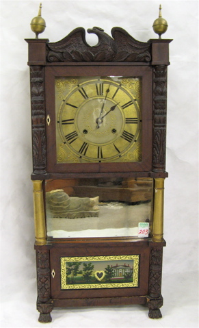 Appraisal: EMPIRE MAHOGANY TRIPLE DECKER SHELF CLOCK movement by Seth Thomas