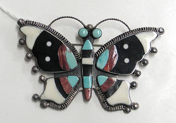 Appraisal: A Zuni inlay butterfly pin length in