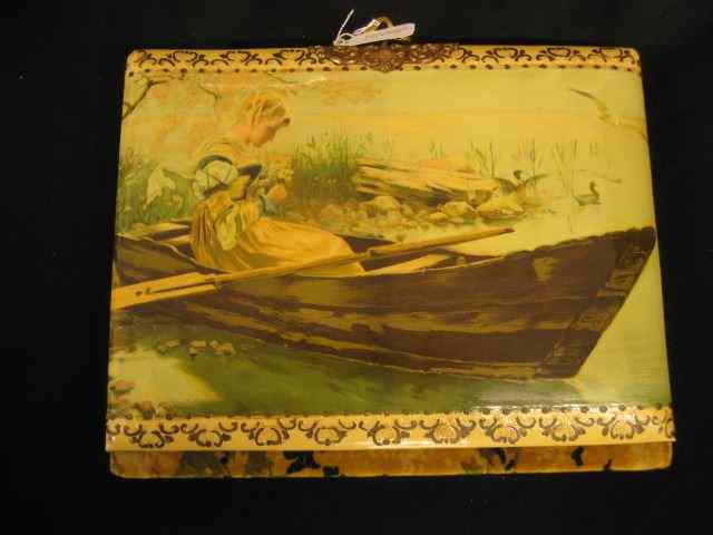 Appraisal: Victorian Photo Album fancy celluloid cover with maiden in boat