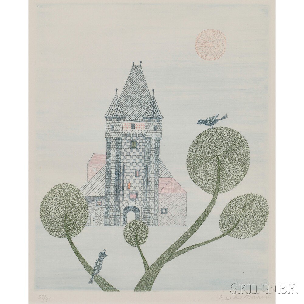 Appraisal: Keiko Minami - Etching Japan untitled color etching on paper