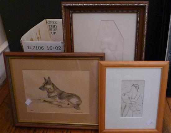 Appraisal: GROUP OF WORKS ON PAPER INCLUDING THEO DEL ROSSO ADELAIDE