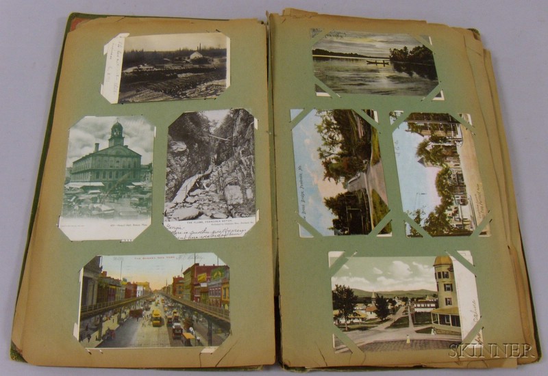 Appraisal: Early th Century Postcard Album including Maine Massachusetts holidays New