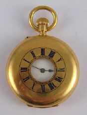 Appraisal: An carat gold cased half hunter pocket watch movement not