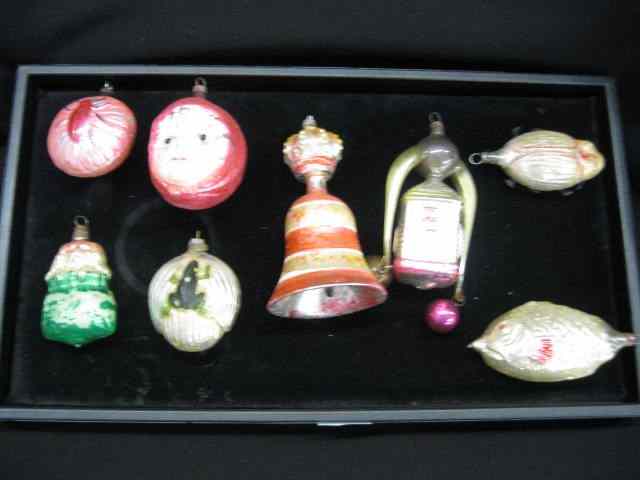 Appraisal: Victorian Blown Glass Christmas Ornaments includes bugs puppy frog house