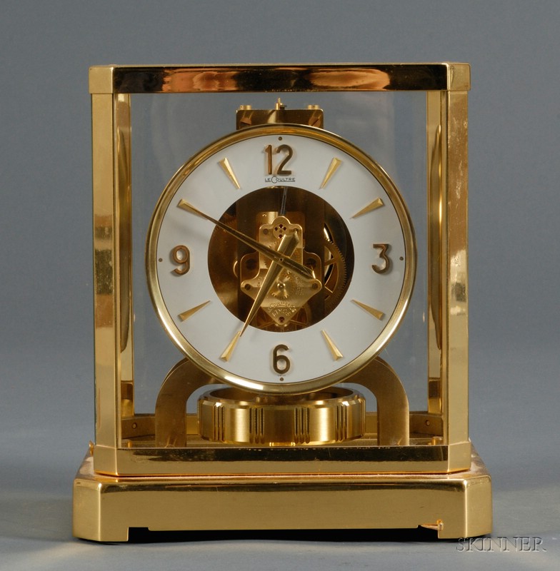 Appraisal: Le Coultre Atmos Clock Brass Model - Designed by Jean-Leon