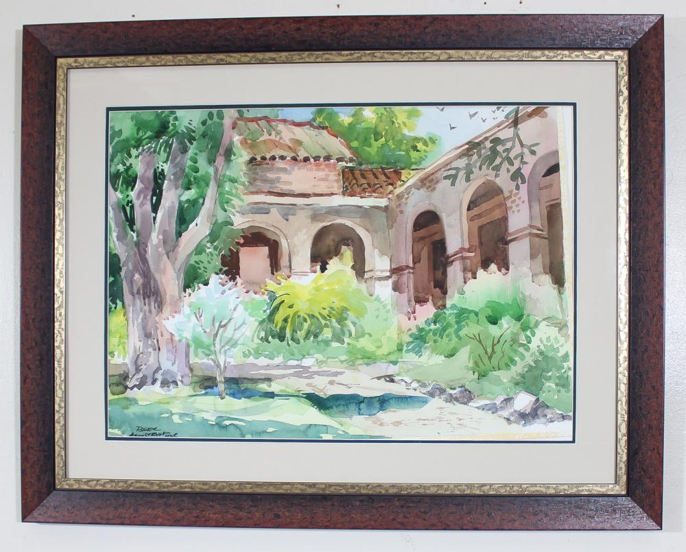 Appraisal: ROGER J ARMSTRONG California - watercolor on paper Mission San