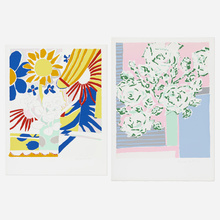 Appraisal: Knox Martin FLOWERS FLOWERS TWO WORKS c screenprint in colors