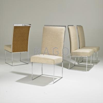 Appraisal: MILO BAUGHMAN THAYER COGGIN Set of four high-back dining chairs