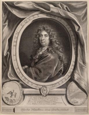 Appraisal: Gerard Edelinck - after Largillierre Carolus le Brun copper engraving