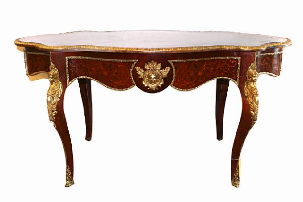 Appraisal: A Louis XV style gilt bronze mounted center table late