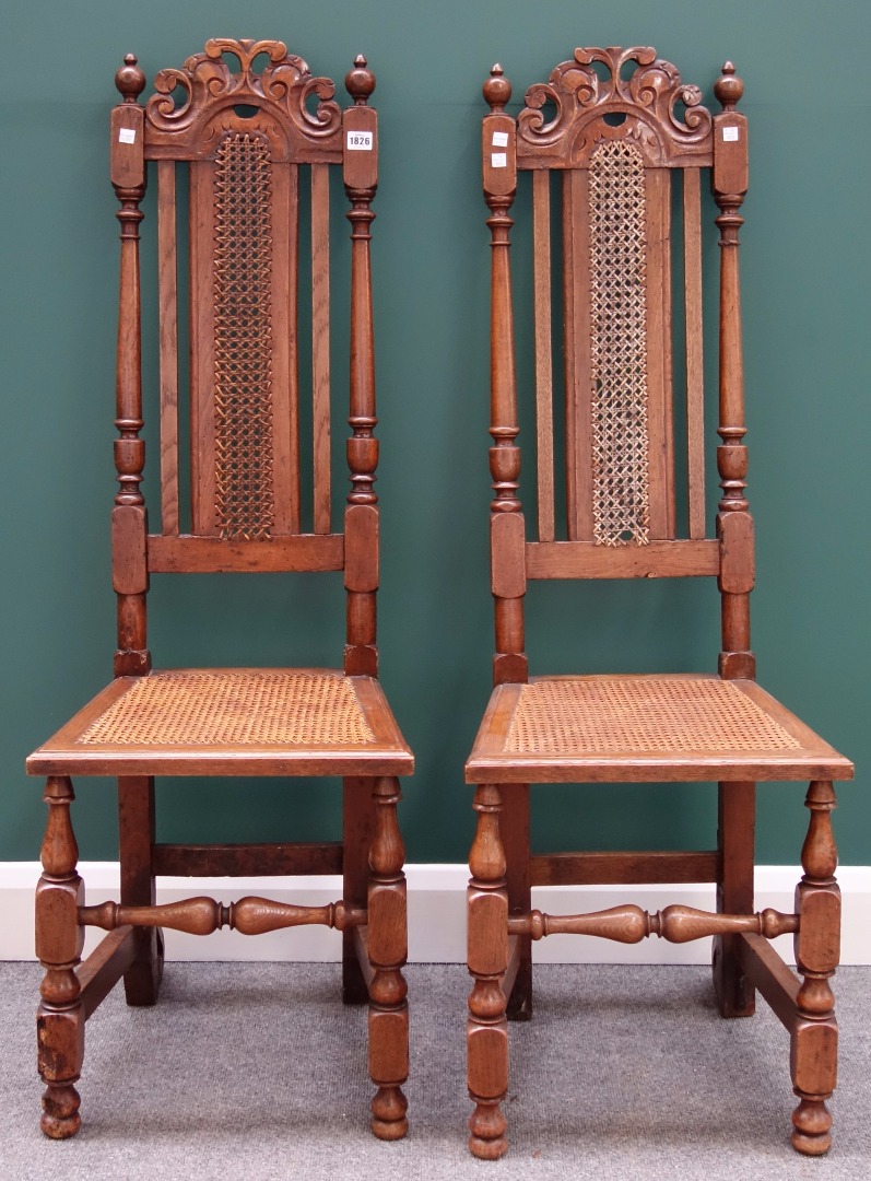 Appraisal: A pair of th century style beech and oak high