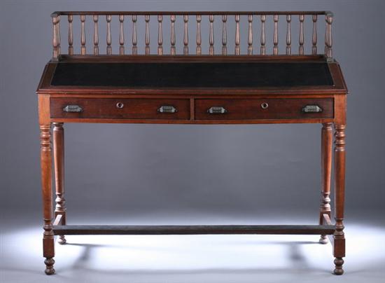 Appraisal: VICTORIAN MAHOGANY DOUBLE-SIZE BARRISTER'S DESK th century with later spindle