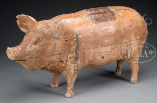 Appraisal: FULL BODY BUTCHER'S PIG TRADE SIGN th century England This