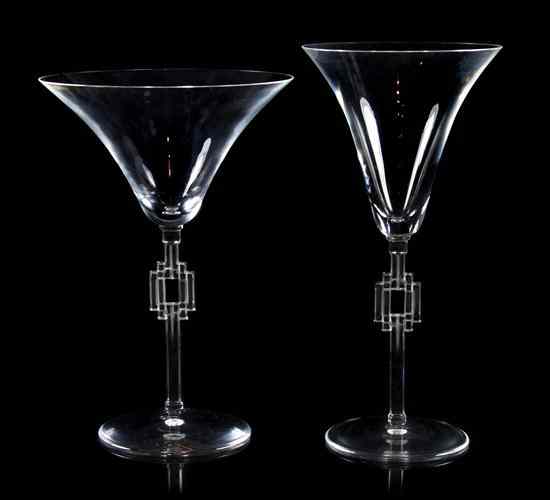 Appraisal: A Partial Set of Lalique Glass Stemware in the Tosca