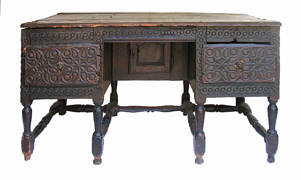 Appraisal: A Spanish Colonial style desk comprised of antique elements losses