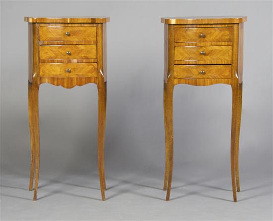 Appraisal: A Pair of Louis XVI Style Parquetry Diminutive Commodes Height