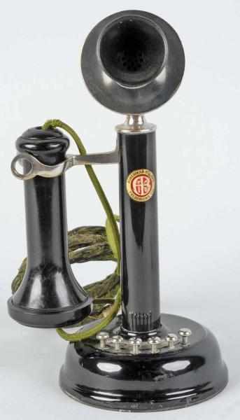 Appraisal: Ackerman-Boland -Station Candlestick Telephone Description Circa Nickel and black over