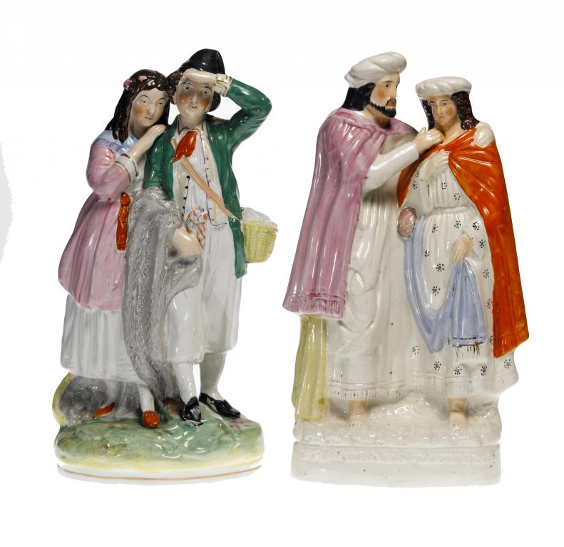 Appraisal: A STAFFORDSHIRE GROUP OF THE PRODIGAL'S RETURN AND A STAFFORDSHIRE