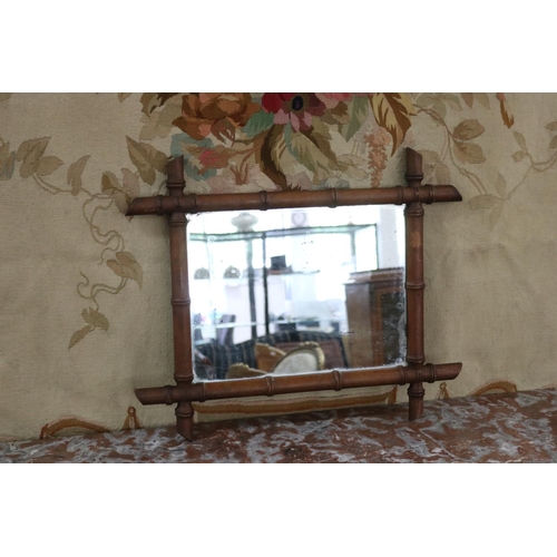 Appraisal: Small French vintage faux bamboo mirror approx cm H x