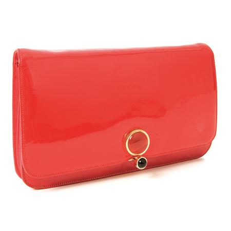 Appraisal: Judith Leiber Red Patent Envelope Clutch Estimate nbsp nbsp nbsp