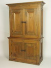 Appraisal: CUPBOARD - th C pine stepback one piece cupboard wide