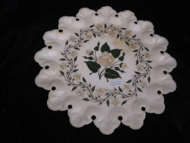 Appraisal: Victorian Pietra-Dura Floral Inlaid Tray inlaid in carved white marble