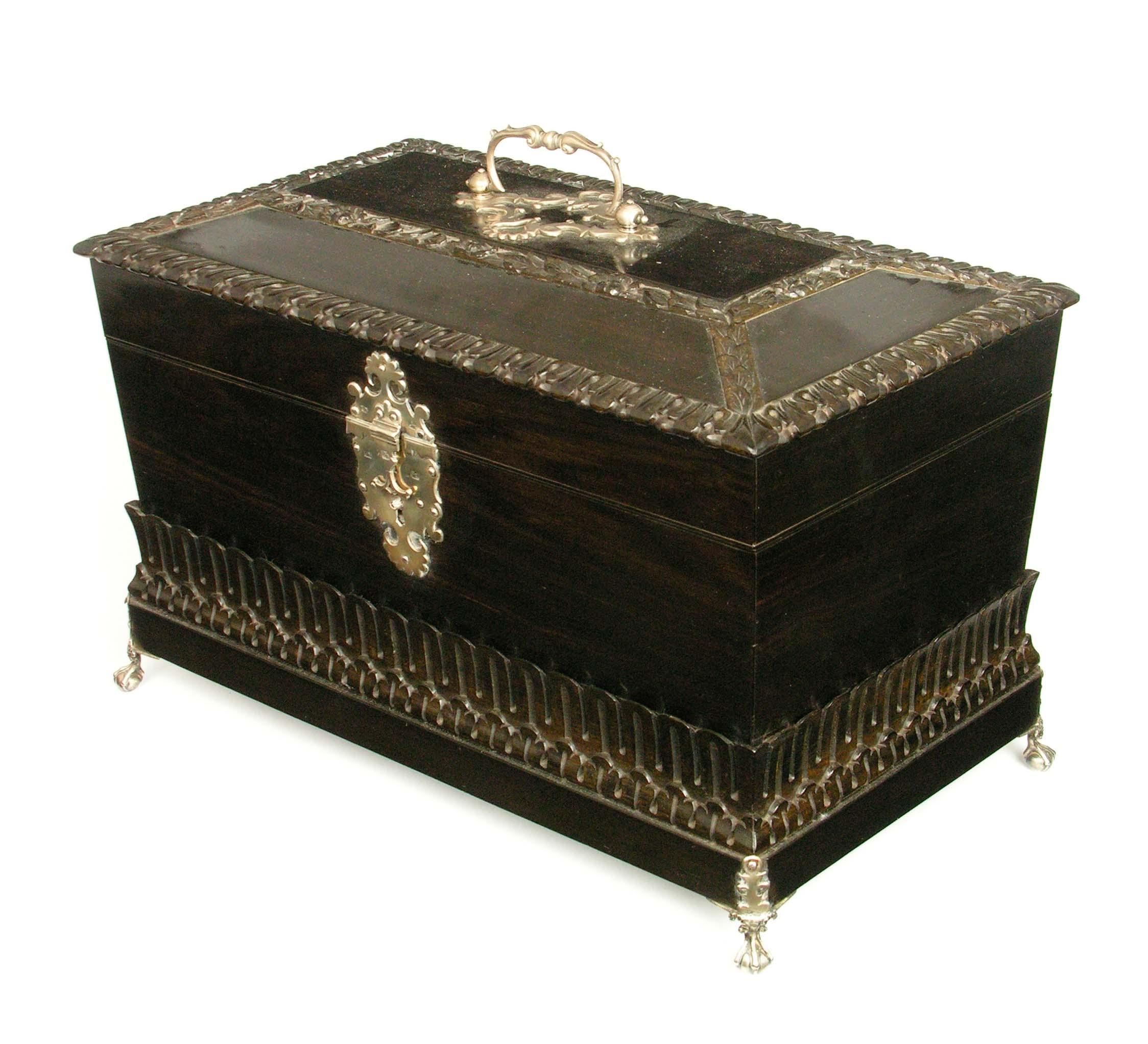 Appraisal: An early th century Colonial macassar ebony and silver mounted