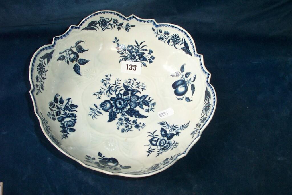 Appraisal: An th century Worcester open bowl with shaped outline and