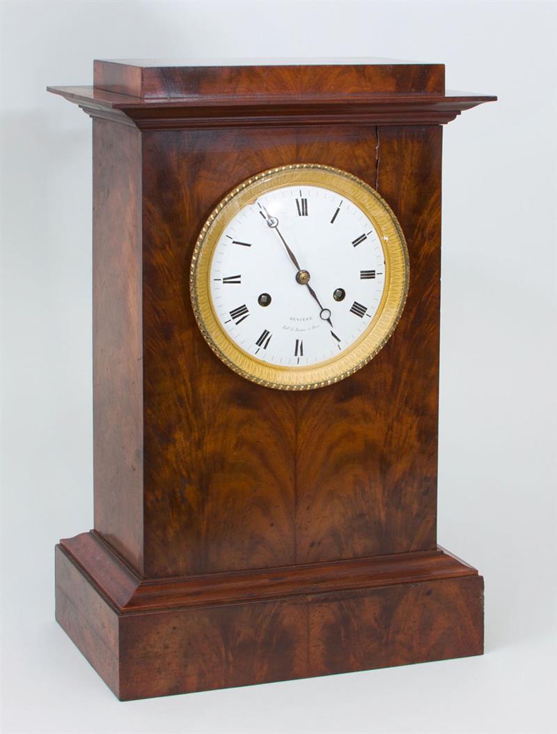 Appraisal: Charles X Style Mahogany Mantle Clock The face signed for