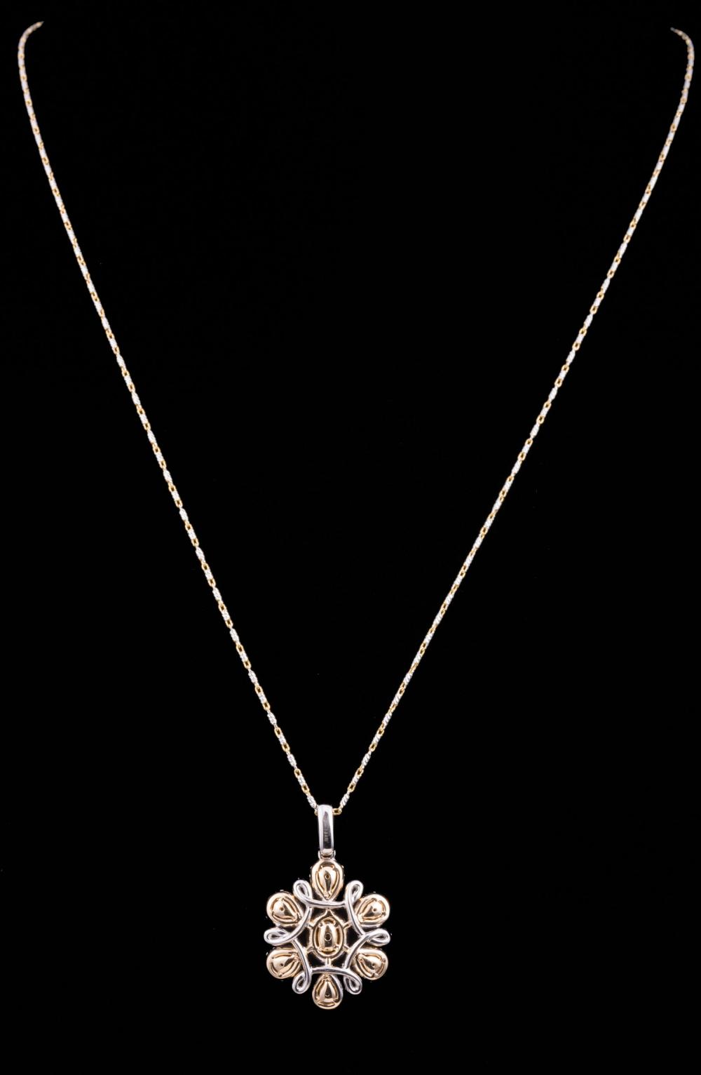 Appraisal: kt White and Yellow Gold and Diamond Pendant with kt