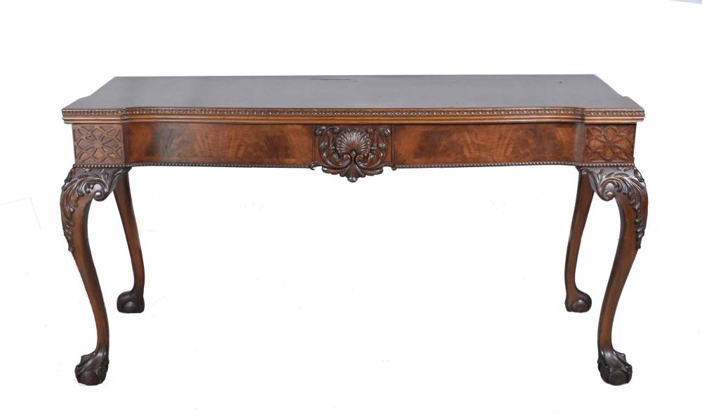 Appraisal: GEORGE III STYLE WALNUT AND MAHOGANY SIDE TABLEThe hinged quarter