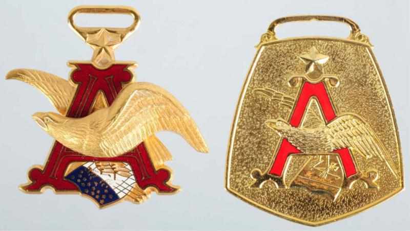 Appraisal: Lot of Anheuser-Busch Eagle Watch Fobs Both appear to be