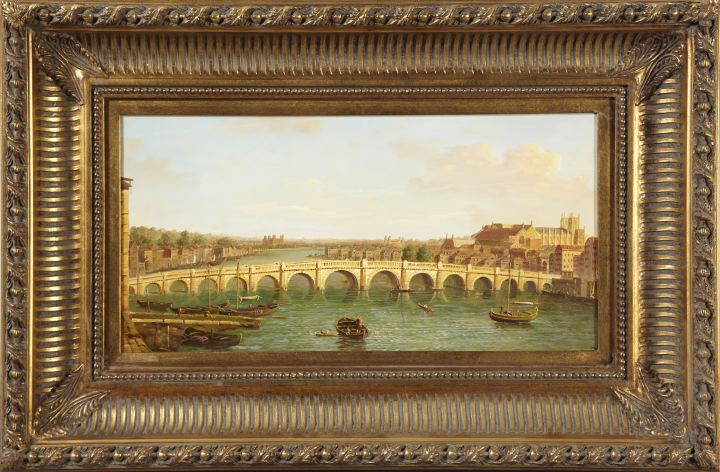 Appraisal: British School st Century Bridge Over the River Thames oil