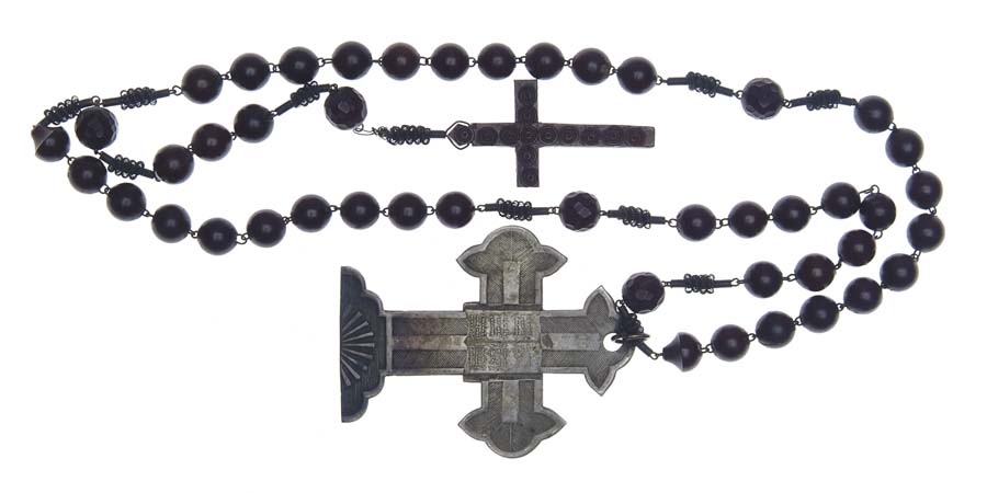 Appraisal: INDIAN USED ROSARY WITH TWO CROSSES Owner states that this