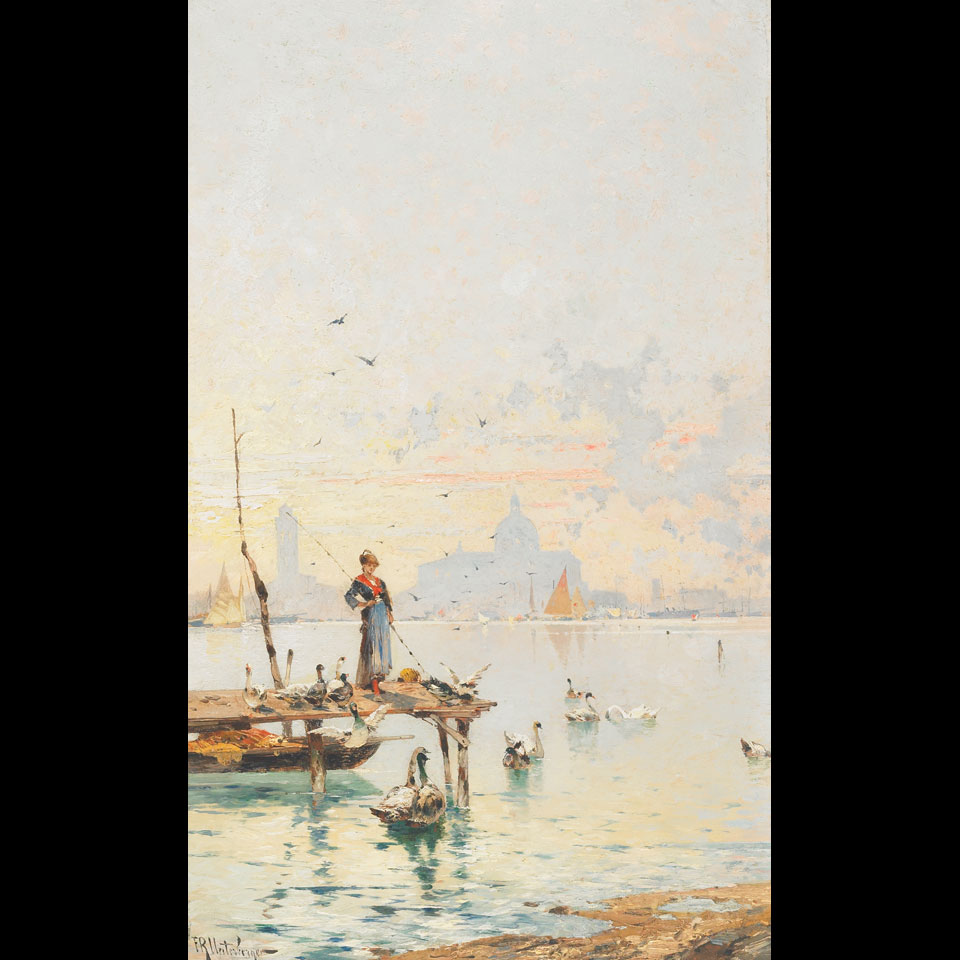 Appraisal: Franz Richard Unterberger - Austrian ON THE GUIDECCA VENICE Oil